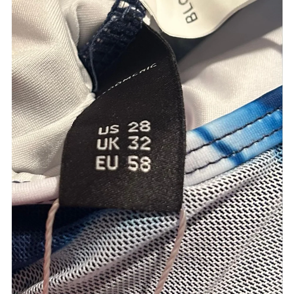 Women's BLOOMCHIC Plus Size 28 Blue White Tie-Dye One Piece Swimsuit - Picture 5 of 7